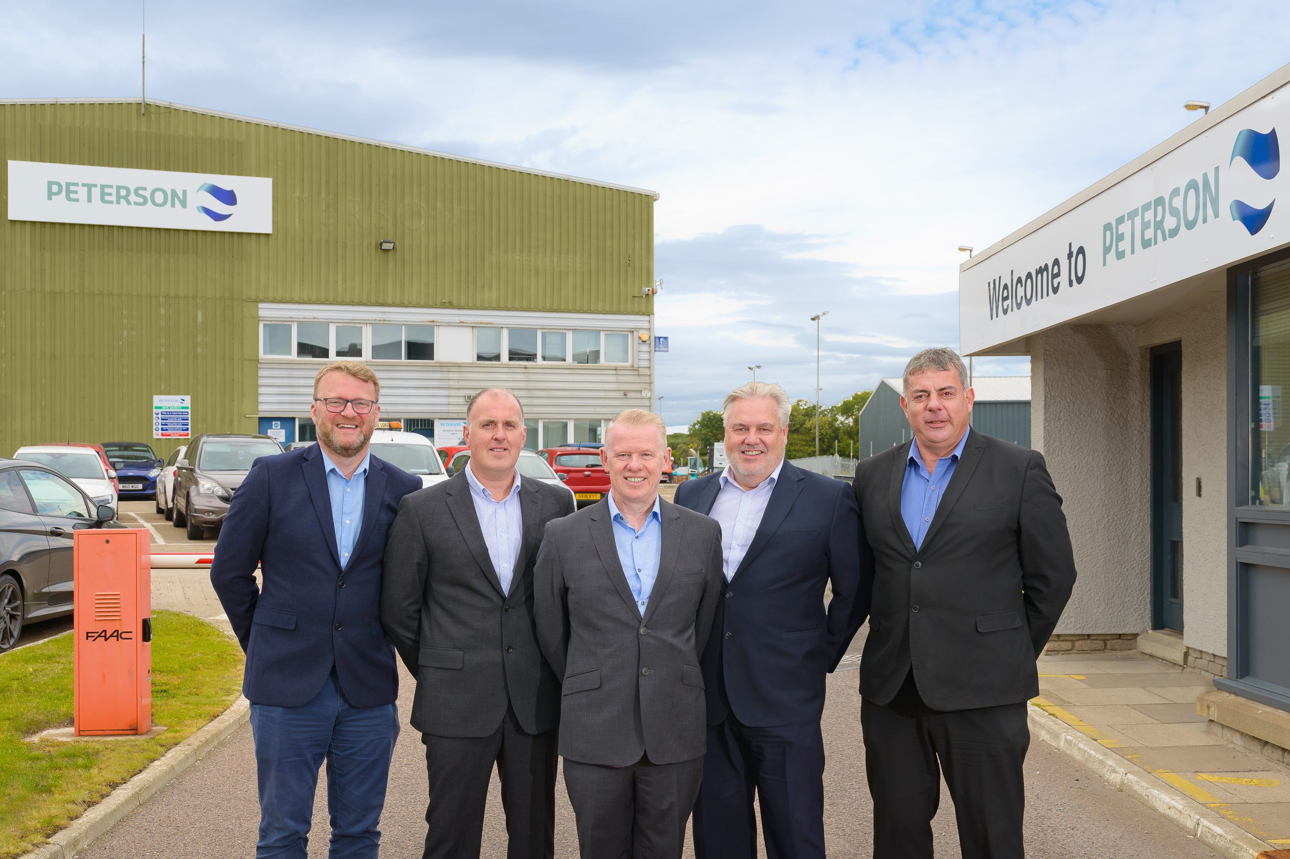 (L-R) Bob Smith Head of Operations (Scotland), Gavin Dick Operations Manager, Bill Blair Operations Manager, Keith Dawson Director of HSEQ, Dod Duncan General Manager – Quayside & Transport